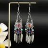 Pendientes de Pavo Real para Minorías Étnicas, Regalos Retro de Plata Miao Estilo Étnico, Accesorios de Pendientes Vintage de Imitación Plata