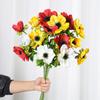 Simulación de 3 cabezas de girasol, flores de simulación de boda, auditorio de bodas, fila de flores, guía de camino, flores de seda, diseño de hotel, flores falsas