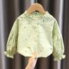 Camisa das meninas camisa da boneca de renda das crianças 2 anos de idade bebê bebê roupas de outono 1 bebê menina camisa de fundo
