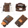 Marant Bolsa Cruzada de Hombro para Hombre Transfronteriza Cuero Genuino Cinturón de Uso Retro para Hombre Bolso de Cintura para Teléfono Móvil de Cuero Crazy Horse Bolsa Cruzada