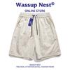 Pantalones cortos de trabajo de marca de moda de verano Wassup para hombre, nuevos pantalones casuales deportivos rectos y sueltos de secado rápido de seda de hielo que combinan con todo.