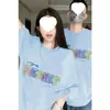 Verano [Algodón Puro Peinado] Conjuntos Únicos a Juego para Pareja Camiseta de Manga Corta Holgada Versátil para Mujer Marca de Tendencia