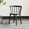 Silla Windsor simple de madera maciza, silla de comedor nórdica de ratán natural vintage con respaldo, sillón de princesa para ocio en el balcón, maquillaje
