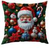 Funda de Almohada de Poliéster de Dibujos Animados de Papá Noel Transfronteriza Funda de Almohada para Sofá de Navidad Cubierta de Cojín Estampada para el Hogar y las Vacaciones