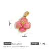 Colgante de Flor y Mariposa Retro Europeo y Americano Esmalte Diamante Proceso de Fundición Hecho a Mano Colgante de Acero Inoxidable Joyería Colgante