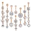 Conjunto de anéis para umbigo em aço inoxidável joia para piercing corporal anel umbilical Anéis para umbigo conjunto de 10 peças