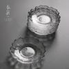 Posavasos de Vidrio para Taza de Té Forma de Flor Portavasos Transparente de Cristal Esterilla de Té Accesorios para Juego de Té Ceremonia del Té