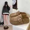 2026 Sandalias Mules de Cuero Retro con Suela Gruesa de Algodón para Invierno, Forradas de Felpa, Calientes y Cómodas, para Mujer, de Exterior, sin Cierre