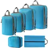 Conjunto de Compressão para Armazenamento de Viagem com 7 Peças para Roupas Sapatos Higiene Pessoal Cosméticos Sacos de Armazenamento Sacos Impermeáveis Armazenamento Portátil