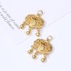 Colgante de aleación chapado en oro francés antiguo con forma de corazón de la suerte y candado de larga duración, con forma de corazón y palabra de la fortuna, accesorios para manualidades.