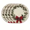 Los manteles individuales navideños más vendidos de Temu, manteles redondos decorados con muñecos de nieve navideños, tapetes de mesa de vinilo impresos no impermeables