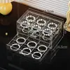 Organizador de cosméticos, estante de almacenamiento, tocador de acrílico, organizador multicapa para productos de cuidado de la piel, gran capacidad, almacenamiento a prueba de polvo