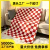 Manta a Cuadros con Estampado de Dibujos Animados Personalizada DIY Diseño de Impresión de Mercancía de Anime Manta Decorativa Calidez Otoño Invierno Manta para Sofá