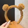 Faixa de Cabelo de Pelúcia Desenho Animado para Mulheres 20256 Nova Outono e Inverno Faixa Fofa para Lavar o Rosto, Presilha de Cabelo Antiderrapante e Segura