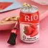 Latas acrílicas de simulación botella de bebida botella de vino accesorios para joyería DIY llavero creativo colgante para mochila escolar de estudiante