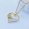 Colgante de Panal con Forma de Corazón de Moda Collar de Abeja de Oro Real Joyería de Exportación de Animales Pequeños K916