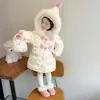 Chaqueta de plumas para niña, colección de invierno 2026, nuevo estilo para niños, abrigo de longitud media moderno y grueso para otoño e invierno, prenda exterior cálida para bebés niñas