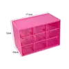 Caja de Almacenamiento de Escritorio Tipo Cajón de Nueve Compartimentos Apilable Transparente para Papelería, Joyería, Cosméticos y Artículos Pequeños