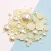 2-20mm Meio Rosto Pérola de Imitação Semicírculo Contas Planas Branco Branco Mancha DIY Acessórios de Cabelo Feitos à Mão Acessórios