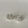 Pendientes Metálicos Redondos de Malla con Purpurina Fina de Doble Cara para Mujer, Pendientes Elegantes, de Moda y Versátiles