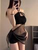 Puro deseo chica caliente estilo sexy top ropa club nocturno correa halter cruz sexy lencería sexy seductora pasión femenina