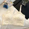 40 unidades algodão penteado puro laço floral período de desenvolvimento adolescente colete confortável camisola sutiã lingerie feminina