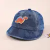 Gorra de Béisbol de Mezclilla Estilo Coreano para Niños con Ala Ancha, Nueva Gorra de Sol con Dibujos Animados de Dinosaurio Lindos para Primavera y Otoño para Niños y Niñas