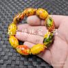 Pulsera de jade con cuentas Sky de tres ojos en blanco y negro Jarrón con cuentas Sky de nueve ojos verdes Pulsera luantong de cuentas Sky Pulsera retro Wenwan