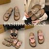 Sandalias de Moda de Punta Gruesa Primavera 2025 Nuevas Chanclas con Cierre Metálico para Exterior Vacaciones en la Playa Zapatos de Mujer