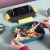 Lancheira portátil separada para estudantes com utensílios de mesa, aquecimento por micro-ondas, plástico, para trabalhadores de escritório, grande capacidade, lancheira com quatro compartimentos