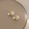 Brincos de Pérola Coreanos de Alta Qualidade 2026, Agulha de Prata Estilo Vintage Chanel Diamante Colorido Estrela de Oito Pontas Brincos de Tarraxa Atacado
