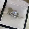 Accesorios de Plata S925 Anillo Normcore Rodeado de Perlas Talla Única para Todos los Dedos No Incluye Perlas Perlas de Referencia 9-10 mm
