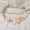 Tocado de boda nupcial coreano accesorios para el cabello Perla Diadema dorada Diadema para niños europea y americana joyería para niñas una generación de cabello