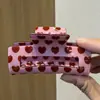 Pinza para el pelo rectangular con estampado en forma de corazón rosa, antideslizante, con forma de cola de caballo, para el pelo, para San Valentín, fiesta, tiburón.