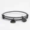 Pulseira de Corda Spot Milão Transfronteiriça Palavra em Branco Sem Palavras Coração de Pêssego Oblíquo Material Aço Inoxidável Pulseira de Corda Trançada Ajustável