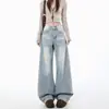 Colección Otoño 2026: Jeans Elegantes de Tiro Alto, Holgados de Pierna Ancha para Mujer, Pantalones Rectos Adelgazantes de Largo Completo