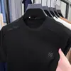Nova Camiseta Masculina de Manga Curta com Gola Redonda de Seda de Gelo Secagem Rápida Verão Solta Respirável Camiseta Masculina Tops Fábrica Dropshipping Exterior