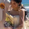 Pendientes Redondos de Ratán Hechos a Mano Estilo Resort Costero para Mujer, Pendientes Exagerados Estilo Étnico Bohemio, Pendientes Impresionantemente Hermosos