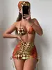Venta al por mayor de trajes de baño europeos y americanos para mujer, bikini sexy estampado 2024, modelo nuevo transfronterizo, fabricante Amazon Xinyuan