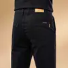 Calça casual masculina de marca francesa de luxo, corte slim, corte reto, respirável, cor cáqui, calça social, novo modelo de primavera