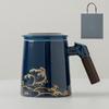 Caneca de chá de cerâmica para escritório caneca de separação de chá caneca de chá com filtro grande capacidade caneca de água com tampa Caneca presente logotipo