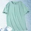 Camiseta de Manga Corta de Malla de Seda de Hielo de Secado Rápido Transfronteriza para Hombre, Nueva de Verano, Transpirable, para Correr, Deportes, Media Manga, Ropa de Hombre T
