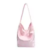 Bolso de Hombro de Seda Coreano Nuevo de Doble Cara para Mujer 2026, Bolso de Hombro con Diseño de Nicho, Bolso Cubo Casual Ins para el Trabajo