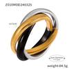 Pulsera europea y americana de alta gama de acero de titanio de moda transfronteriza de cara ancha con garganta de ganso, tendencia personalizada, combinación de colores, tres círculos, hueso de serpiente, acero de titanio dorado