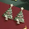 Brincos de Natal Novos Transfronteiriços com Diamantes, Estrelas de Árvore de Natal, Brincos de Strass, Brincos de Liga de Borboleta Atacado