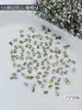 Rhinestones para decoración de uñas de circón biselado color verde oliva, deslumbrantes para otoño e invierno, iluminadores, lujo ligero, mini decoraciones para uñas de forma irregular con base plana