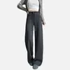 Calças de Pilates estilo americano, fluidas, casuais, simples, versáteis, compridas até o chão, calças de perna reta que afinam