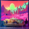 Tapiz Fluorescente UV Transfronterizo de Amazon Planeta Cósmico Planta Fondo Tela Dormitorio Cabecera Tapiz Decorativo