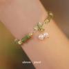Estilo popular Novo estilo chinês Pulseira de bambu verde oliva Mulheres Luz Luxo Nicho Pulseira de lótus de alta qualidade Moda