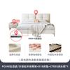 Cama de Cuero Jihe Lujo Ligero Simple Nórdico ins Estilo Crema Capa Superior Cuero Vacuno Cama de Boda Moderna Doble Dormitorio Principal Cama Grande